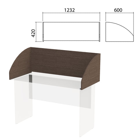 Экран-перегородка "Канц" 1232х600х420 мм, цвет венге (КОМПЛЕКТ)