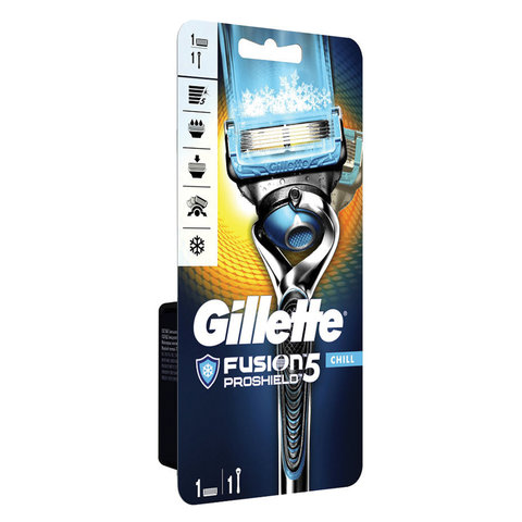 Бритва GILLETTE (Жиллет) "Fusion ProShield Chill" с 1 сменной кассетой, для мужчин, 50016200