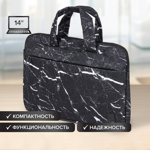 Сумка-портфель BRAUBERG "Marble" с отделением для ноутбука 13-14", 3 кармана, 26х36х3 см, 270835