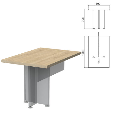 Столешница стола приставного "Приоритет" (800х1200х750 мм), кронберг, К-917, К-917 кронберг