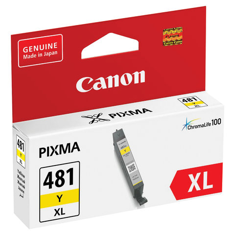 Картридж струйный CANON (CLI-481Y XL) для PIXMA TS704 / TS6140, желтый, ресурс 512 страниц, оригинальный, 2046C001