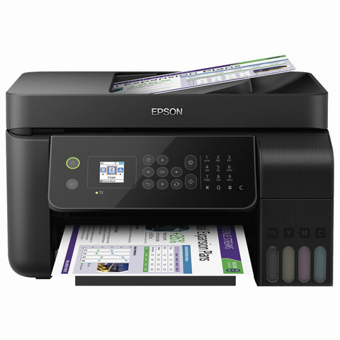 МФУ струйное EPSON L5190 "4 в 1" А4, 33 стр./мин (ч/б), 15 стр./мин (цвет.), 5760х1440, АПД, Wi-Fi, сетевая карта, C11CG85405