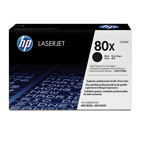 Картридж лазерный HP (CF280X) LaserJet Pro M401/M425, №80X, черный, оригинальный, ресурс 6900 страниц